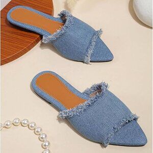 Denim Flat Sandals